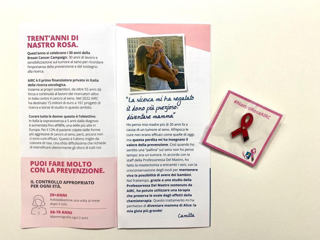 Tumore al seno 30 anni di nastro rosa, raccolta fondi Airc
