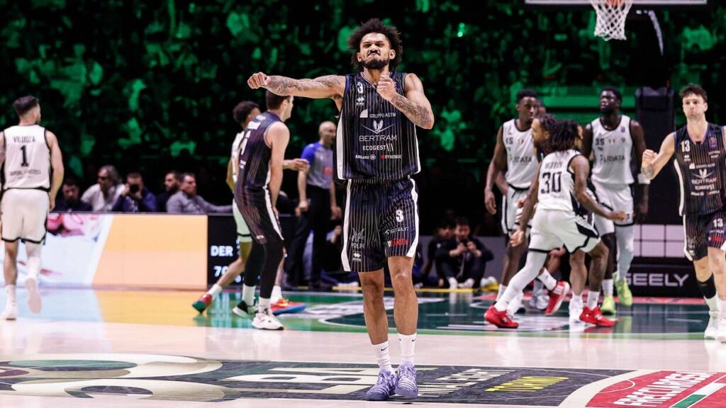 Prentiss Hubb esulta durante la Semifinale di Frecciarossa Final Eight 2026.