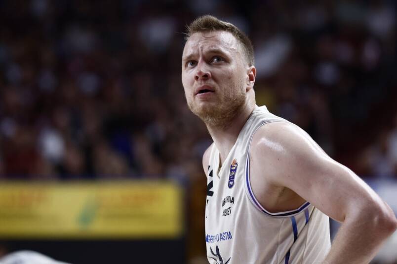 Arturs Strautins in Gara 5 con la Reyer Venezia.